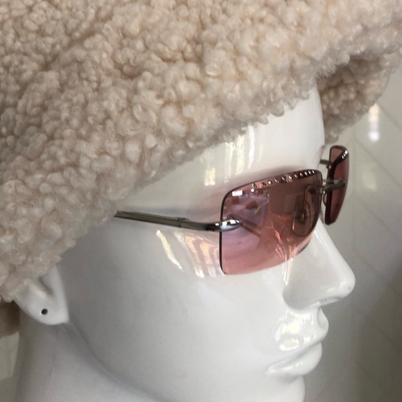 NICOLE BENISTI frameless sunglasses, rose lens with embellishment. BEAUTIFUL! - Picture 3 of 10